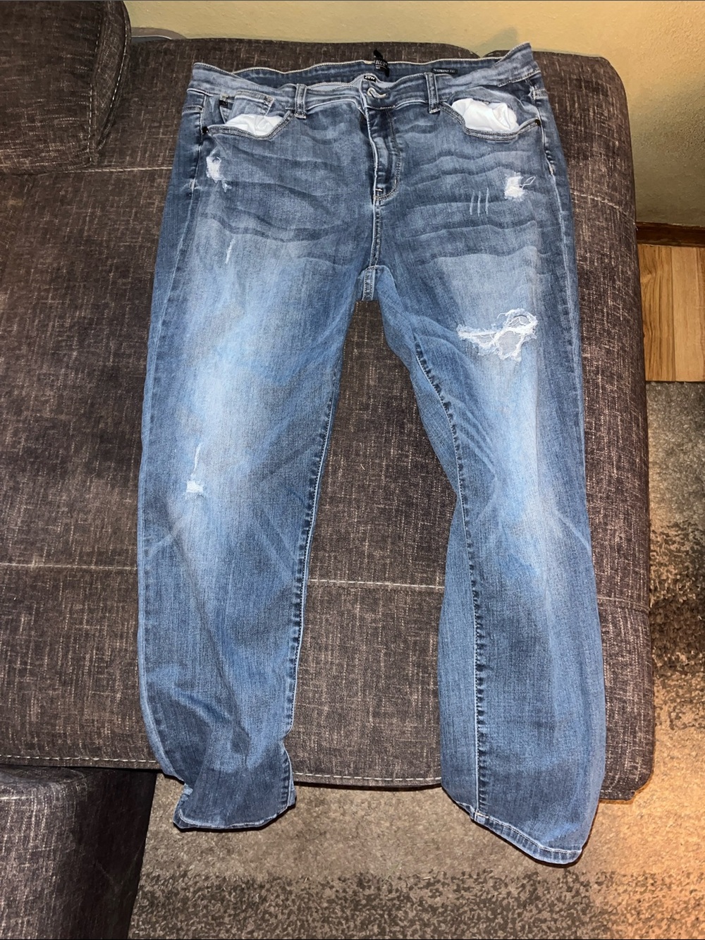 Judy Blue Light Blue Distressed Boyfriend Jeans